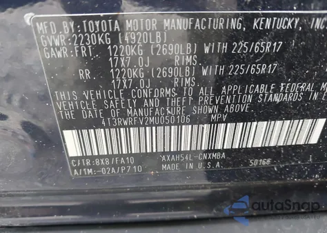 2021 Toyota Rav4 Xle Hybrid z USA, uszkodzony, nr VIN 4T3RWRFV2MU050106